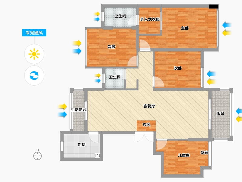 江西省-宜春市-万载百合花城-119.38-户型库-采光通风