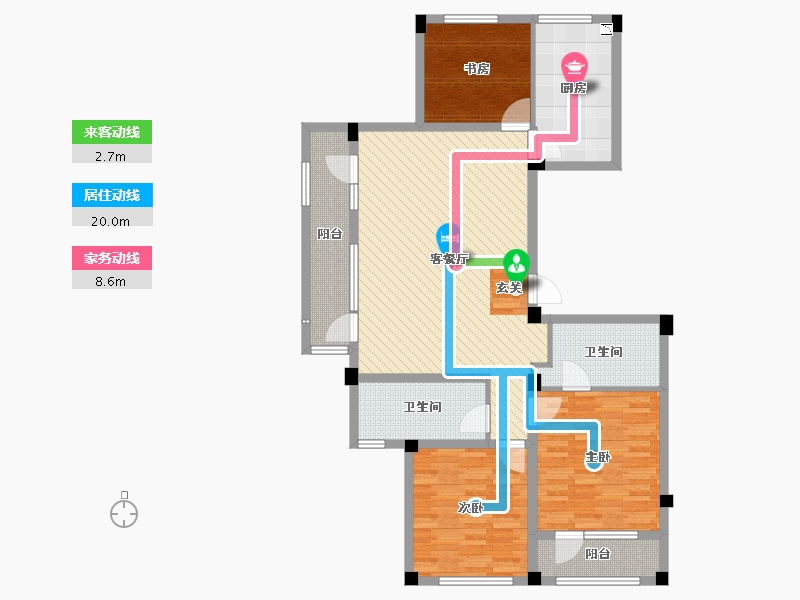 山东省-青岛市-中航绿城理想城玫瑰园-113.00-户型库-动静线