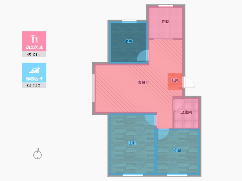 内蒙古自治区-呼伦贝尔市-扎兰屯尚品雅苑-75.57-户型库-动静分区