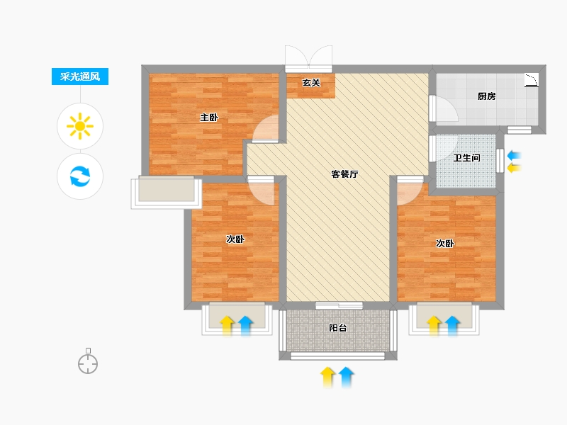 河南省-安阳市-银河湾-79.00-户型库-采光通风