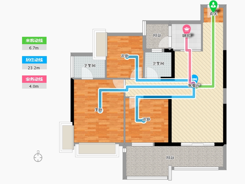 湖南省-郴州市-名邸经典世家-99.89-户型库-动静线