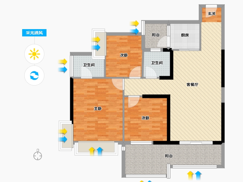 湖南省-郴州市-名邸经典世家-99.89-户型库-采光通风