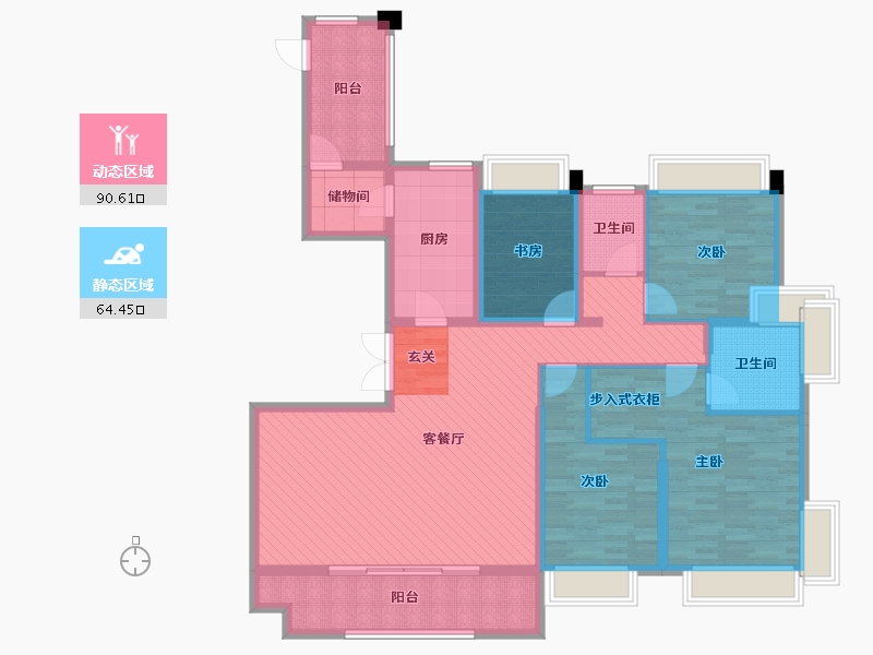 广东省-江门市-嶺江一品-136.67-户型库-动静分区