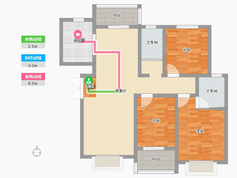 陕西省-西安市-陕建翠园锦绣-94.28-户型库-动静线