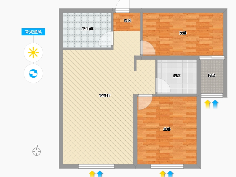 河北省-承德市-乾正家园-80.00-户型库-采光通风