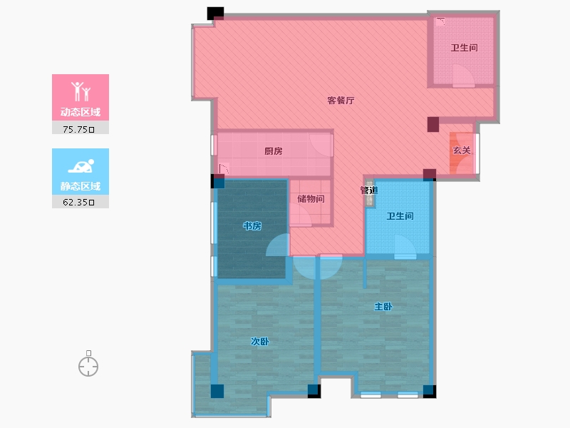 北京-北京市-建邦华府-19号楼-124.44-户型库-动静分区