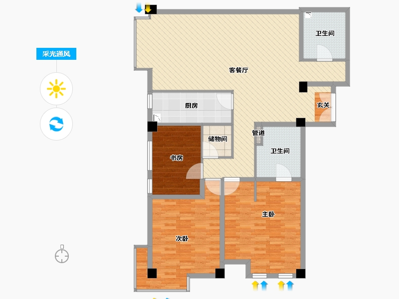 北京-北京市-建邦华府-19号楼-124.44-户型库-采光通风