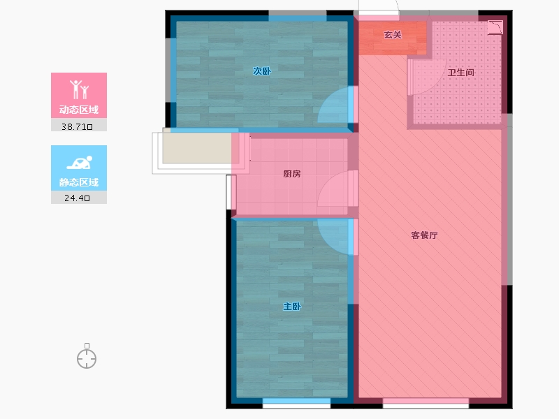 黑龙江省-哈尔滨市-鲁商凤凰城-55.40-户型库-动静分区