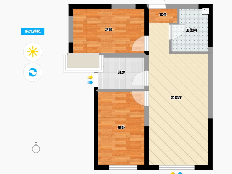 黑龙江省-哈尔滨市-鲁商凤凰城-55.40-户型库-采光通风