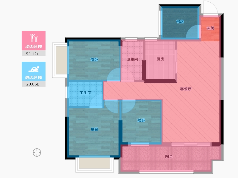 广西壮族自治区-南宁市-荣耀江南-78.13-户型库-动静分区