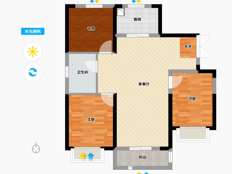 山东省-烟台市-中青君上-79.00-户型库-采光通风