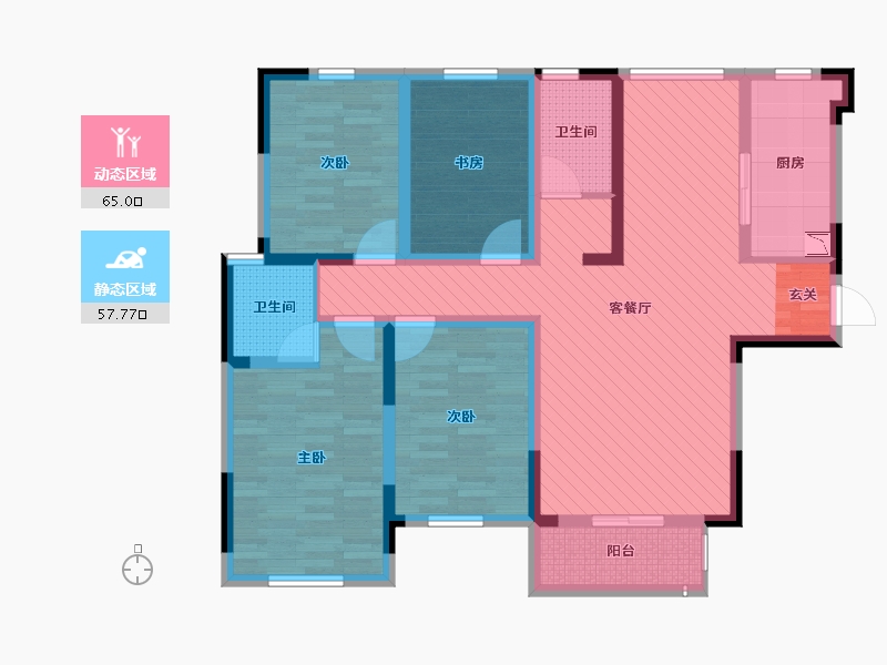 河南省-信阳市-众鑫时代广场-106.63-户型库-动静分区