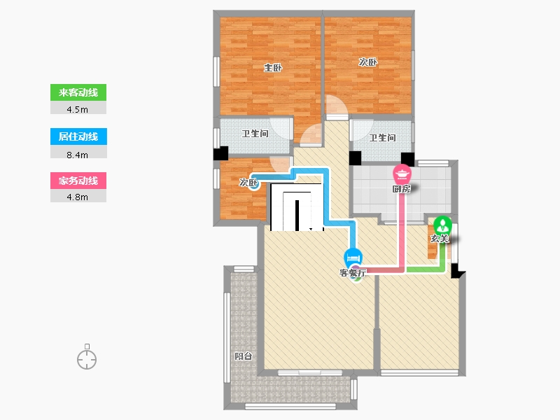 广东省-深圳市-横岗城市中心花园-109.12-户型库-动静线