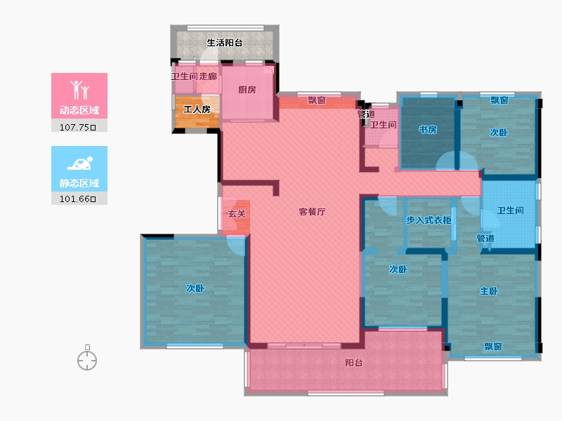 贵州省-遵义市-碧桂园-195.89-户型库-动静分区