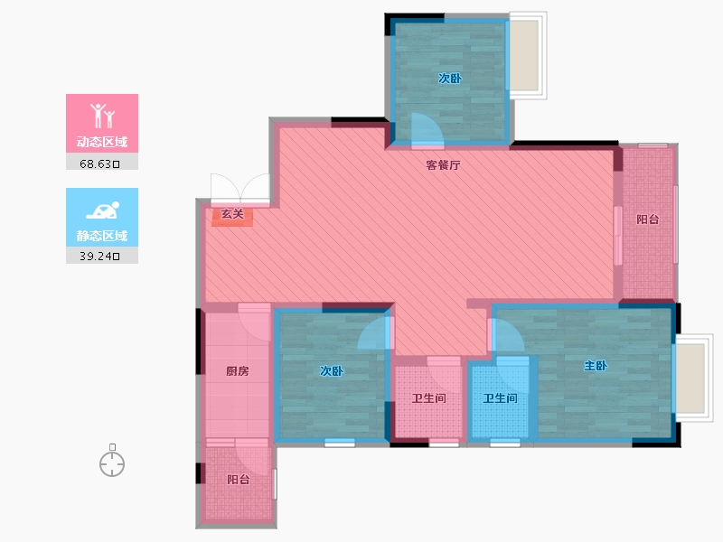 贵州省-贵阳市-贵大南苑-94.01-户型库-动静分区