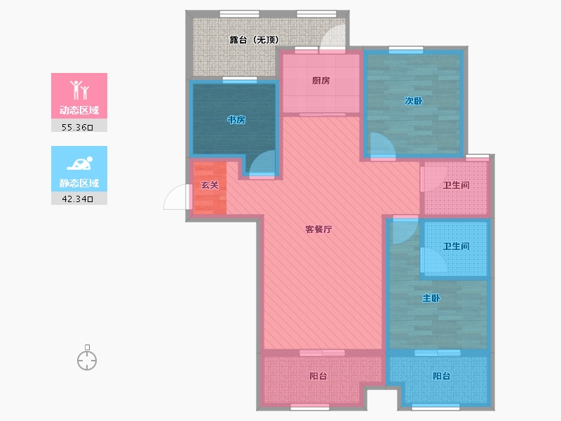 山东省-潍坊市-大有公馆-91.93-户型库-动静分区