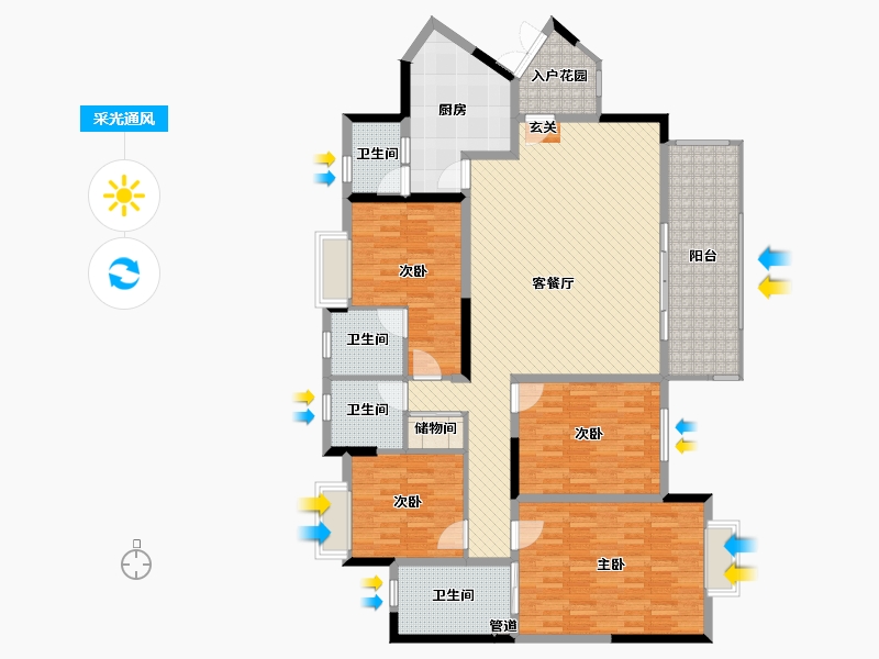 四川省-成都市-新鸿基悦城2期-161.30-户型库-采光通风