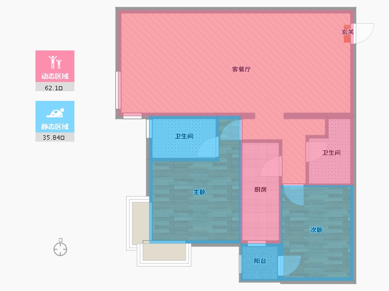 北京-北京市-北苑家园茉藜园-88.00-户型库-动静分区