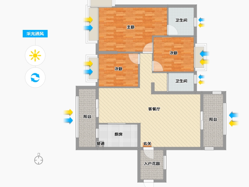 湖南省-永州市-城上城-110.40-户型库-采光通风