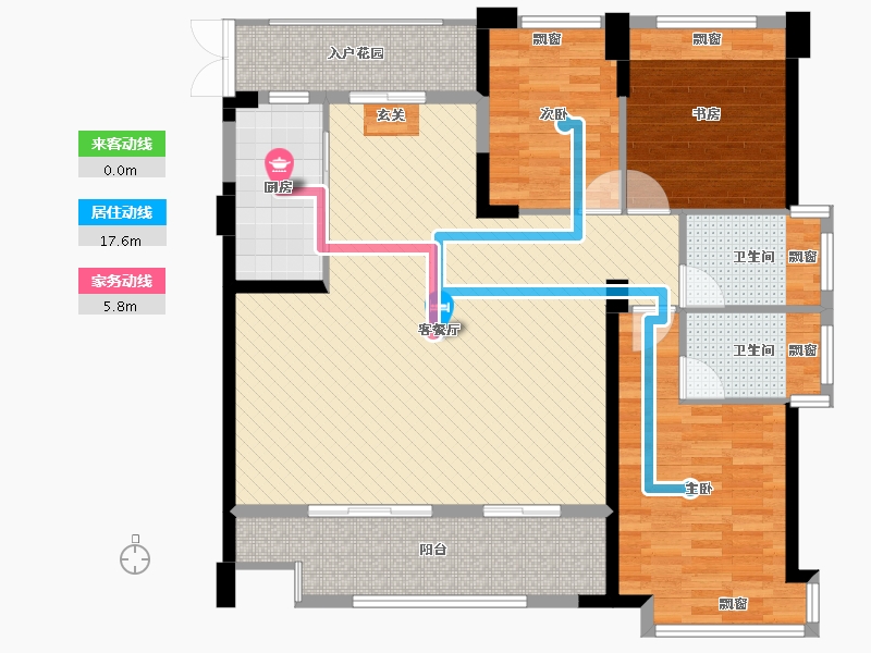 浙江省-宁波市-世纪城御海苑-120.83-户型库-动静线