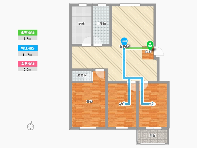 河北省-沧州市-黄骅市金都方庄佳苑-96.77-户型库-动静线