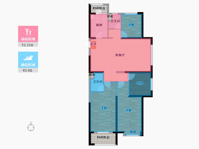 山西省-晋中市-晋中碧桂园-111.82-户型库-动静分区