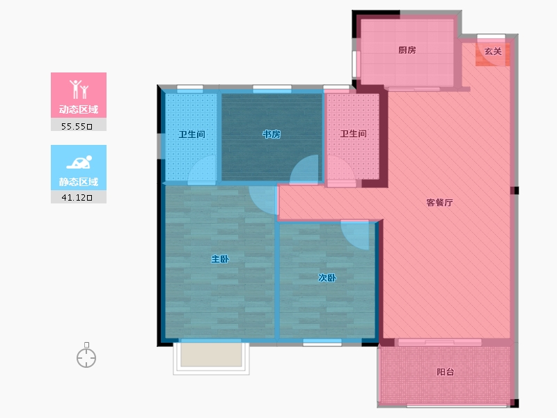 福建省-泉州市-世茂摩天城-86.00-户型库-动静分区