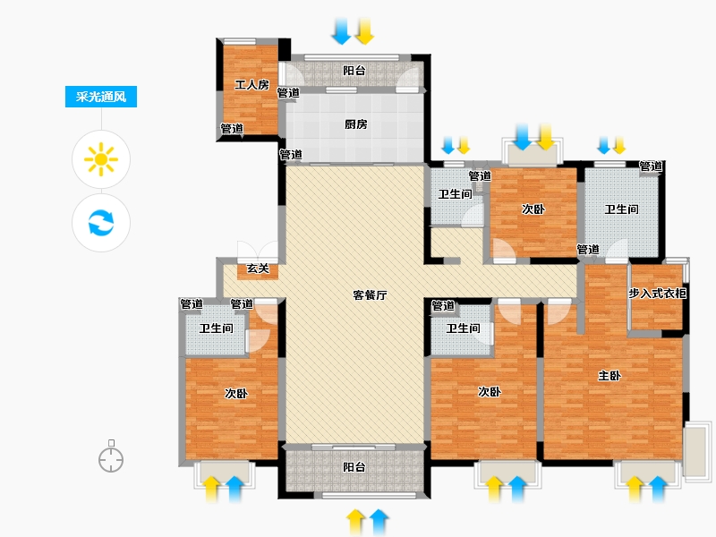 内蒙古自治区-包头市-松石国际城-198.22-户型库-采光通风