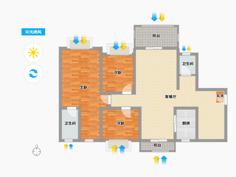 湖南省-益阳市-广扩王府一品江南-110.00-户型库-采光通风