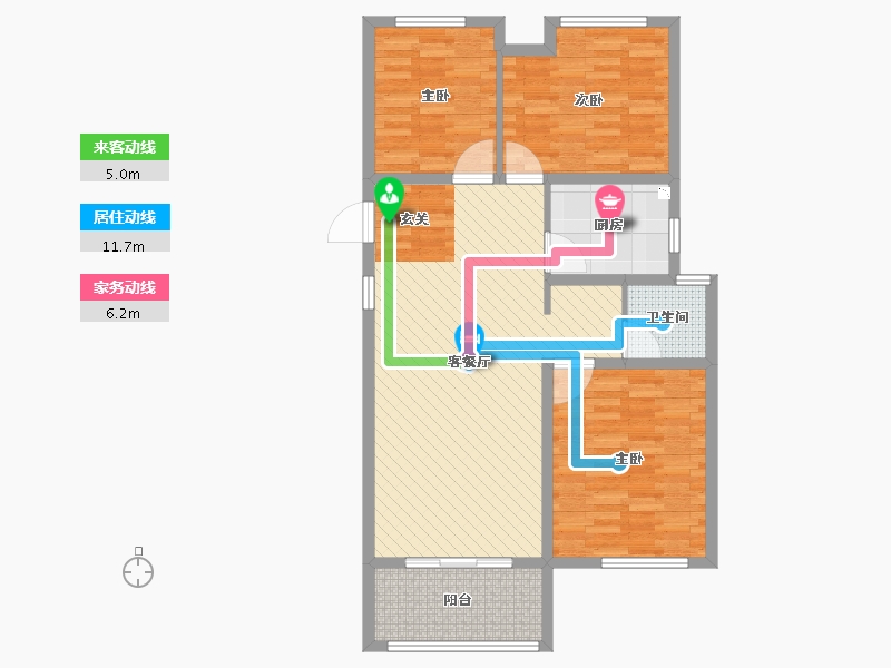 江苏省-徐州市-丰邑华庭-90.40-户型库-动静线