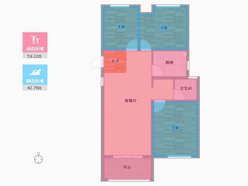 江苏省-徐州市-丰邑华庭-90.40-户型库-动静分区