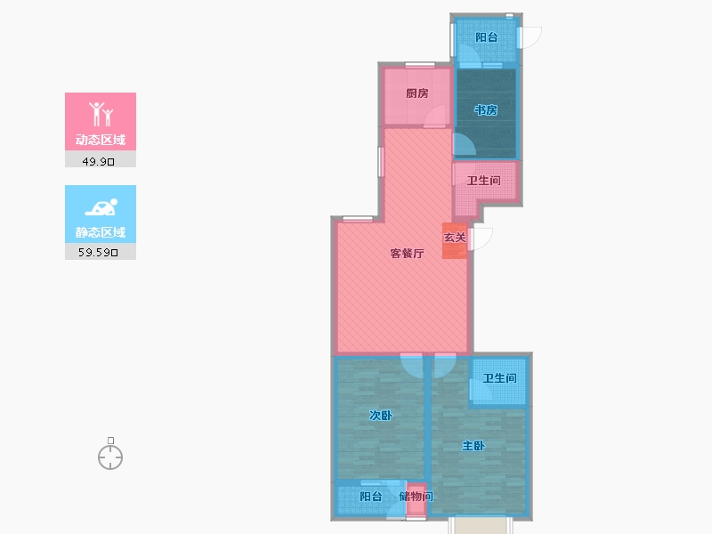 山西省-太原市-西岸-南区-96.39-户型库-动静分区