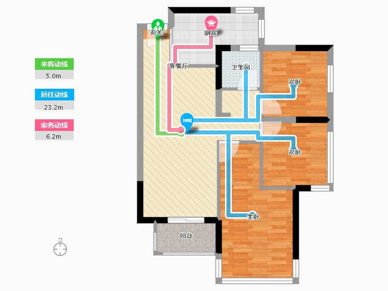 广西壮族自治区-南宁市-合景香悦四季-66.14-户型库-动静线