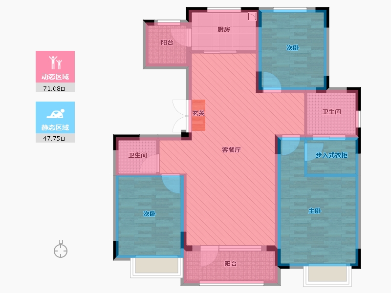 吉林省-长春市-中铁城-104.61-户型库-动静分区