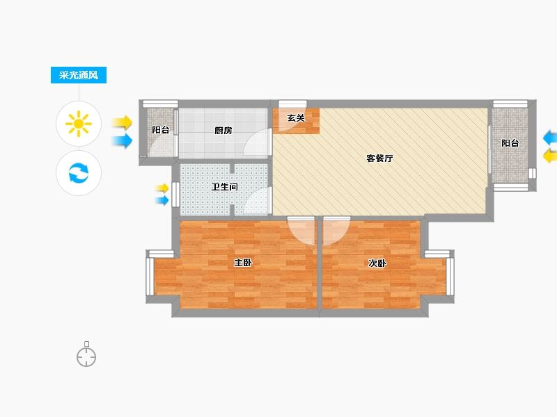 北京-北京市-滨河皓月园-59.29-户型库-采光通风