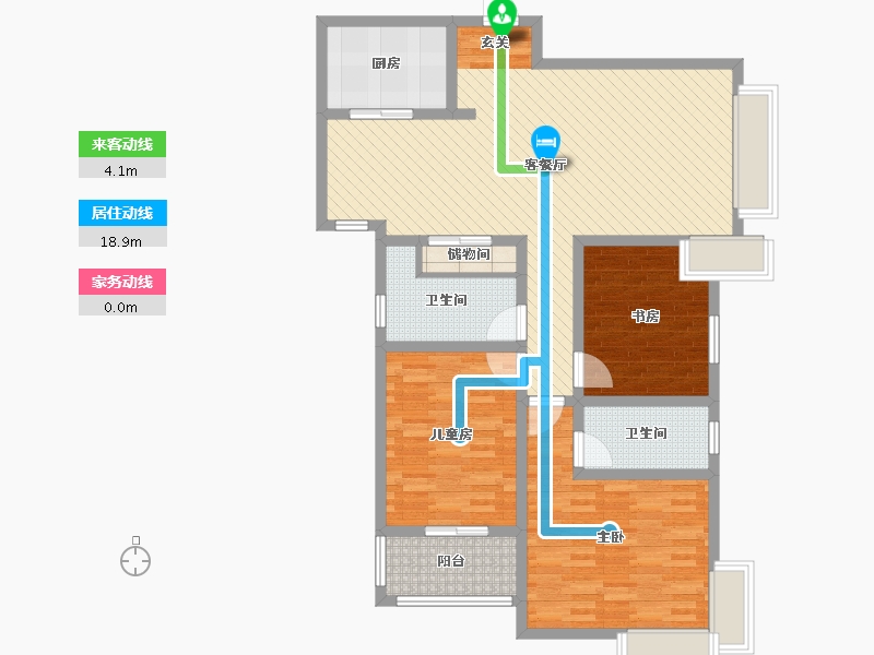 陕西省-西安市-陕西师范大学长安校区高层-107.63-户型库-动静线