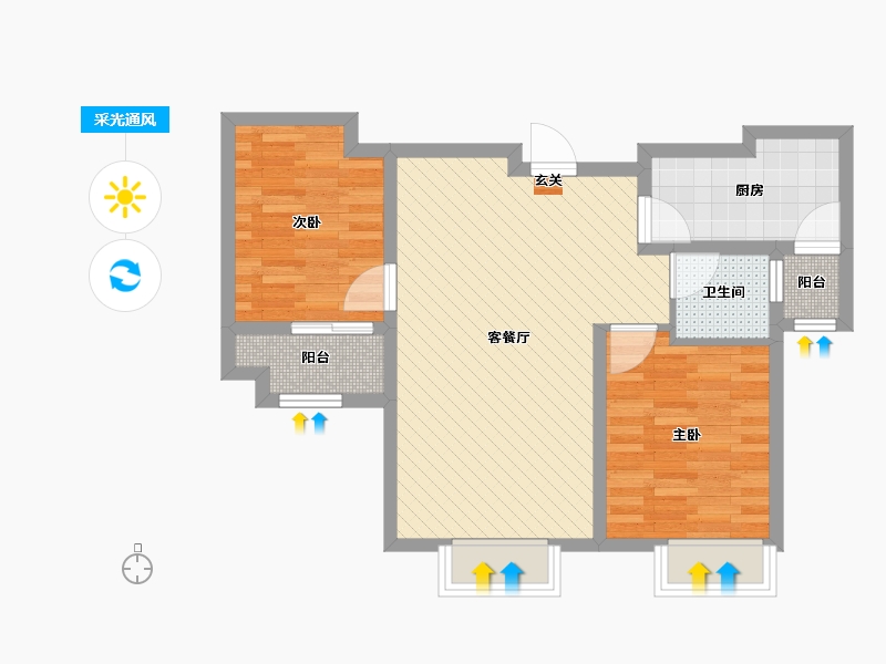 山西省-晋中市-宜佳名都-62.62-户型库-采光通风