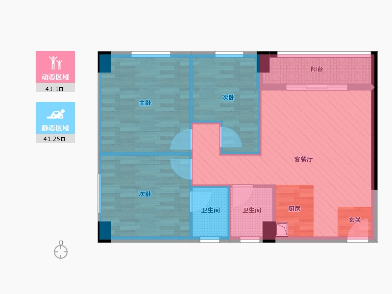 广西壮族自治区-南宁市-瀚天新城-76.00-户型库-动静分区