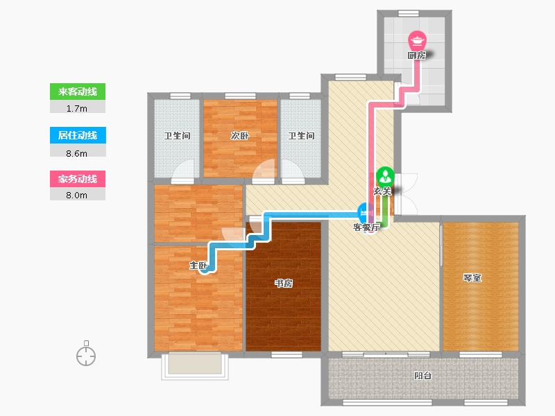 山东省-临沂市-金泰舒格兰-121.35-户型库-动静线