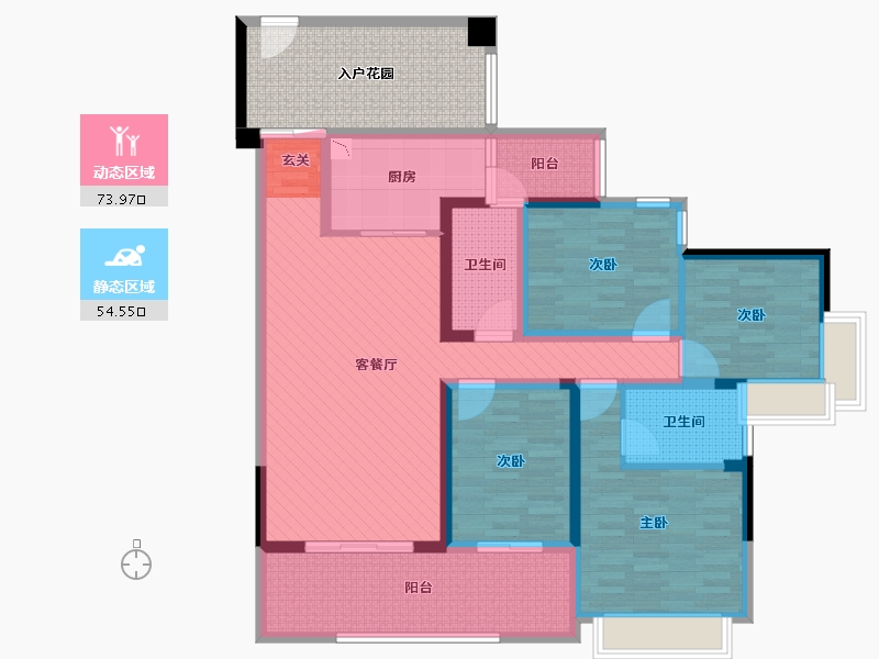 广东省-广州市-宝晟花园-124.58-户型库-动静分区