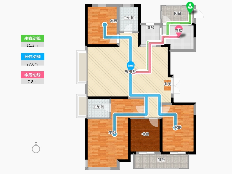 河南省-洛阳市-建业龙城-133.04-户型库-动静线