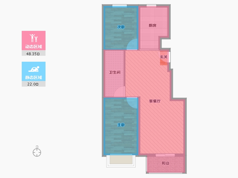 河北省-沧州市-南大港扣村东兴家园-62.01-户型库-动静分区