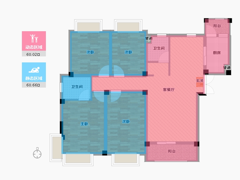 广东省-梅州市-文峰新城二期-105.90-户型库-动静分区