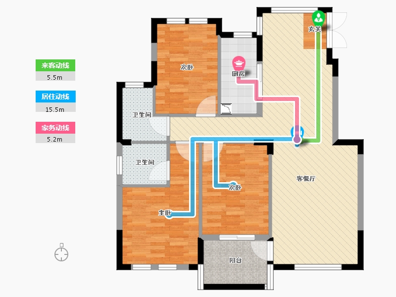 浙江省-金华市-凤凰一品-91.85-户型库-动静线