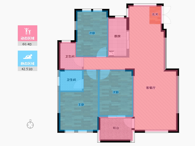 浙江省-金华市-凤凰一品-91.85-户型库-动静分区