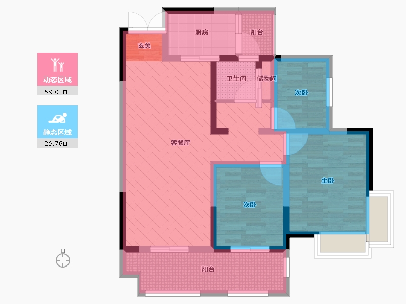 四川省-南充市-高庐御品江城-75.70-户型库-动静分区