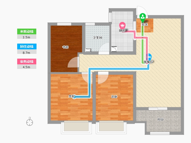 河南省-郑州市-绿都澜湾-81.60-户型库-动静线