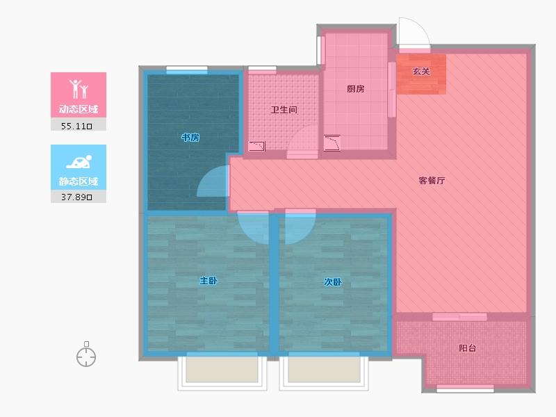 河南省-郑州市-绿都澜湾-81.60-户型库-动静分区