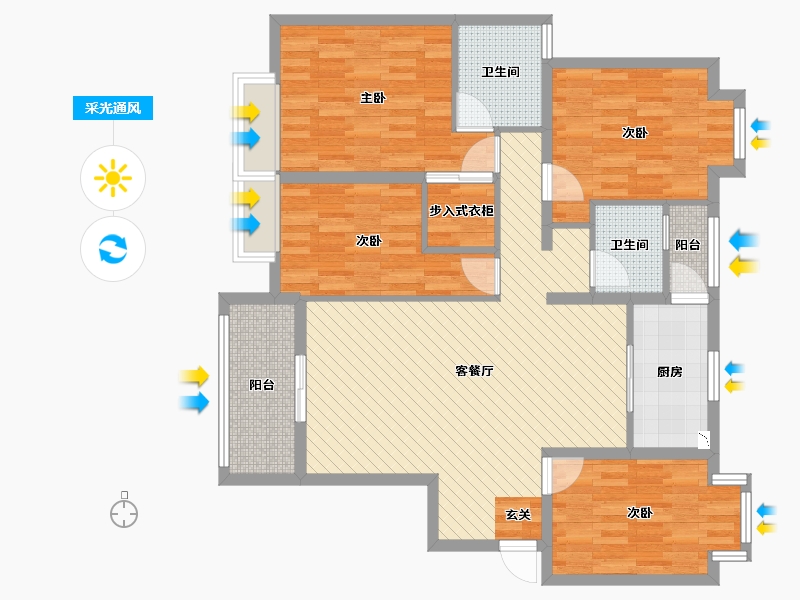 湖北省-黄冈市-八斗地还建小区-107.93-户型库-采光通风