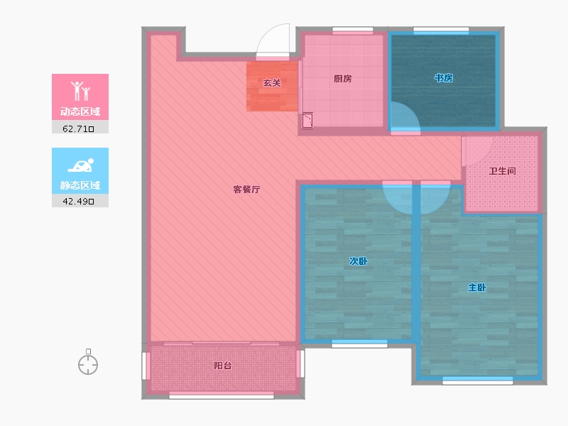 宁夏回族自治区-银川市-天鹅湖小镇-93.20-户型库-动静分区